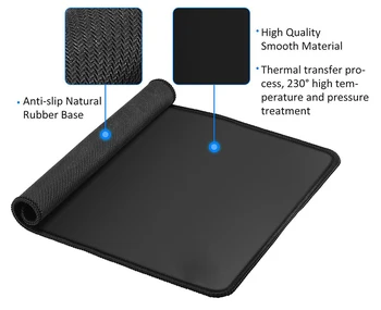 Vse črno Velikosti mouse pad igralec 90X40cm big miško mat Podaljša Vodo-odpornega Anti-slip Naravne Gume Gaming mousepad