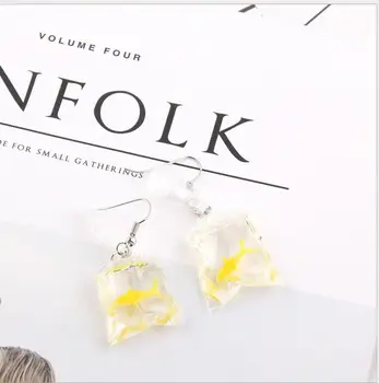 2018 nove DIY ročno uho, nakit, dodatki za ustvarjalno smolo zlata ribica imitacije vode vrečko uho obesek materiala obesek 10pcs
