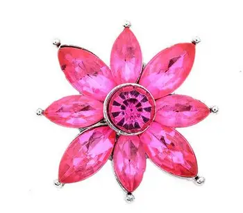 10pcs/veliko 5 barvah kristalno cvet 18 mm kovinski pripni gumb za zapestnico ženske, modni nakit, ženski snap nakit, gumbi