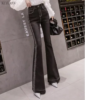 2020 Nova Moda Plus Velikost Jeans Ženska Suh Žepi Dame Traper Svinčnik Visoko Pasu Blakt Kavbojke Ženske Hlače Ženske Hlače