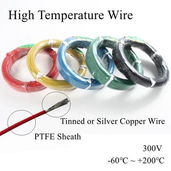 11AWG 4 Kvadratnih Visoko Temperaturo Žice PTFE Izolacija Kabla Odporne Električne energije Posodah Tin Silver Plated Bakrene Žice 4mm2 4mm2