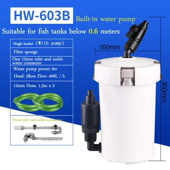 220-240V/50Hz Super Tiho 6W 14w Aquarium Fish Tank Zunanji Filter Posode za Zunanji filtrirni sistem Treh etažah