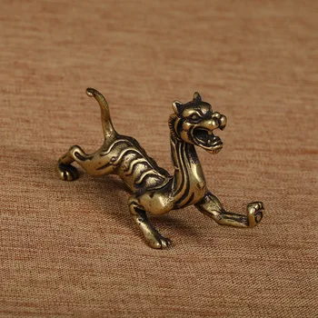 Čisti Baker Starodavni Kitajski Mitološki Zveri Miniaturne Figurice Zmaj, Tiger, Kača, Želva Feng Shui Okras Doma Dekoracijo Obrti