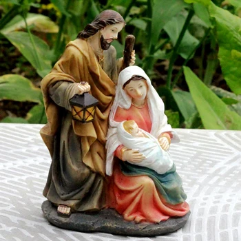 Sveta Družina Jasli Kipi Smolo Katoliška Jezus Figur Devica Marija Kristusa Kiparstvo Verske Darilo Božično Dekoracijo Doma