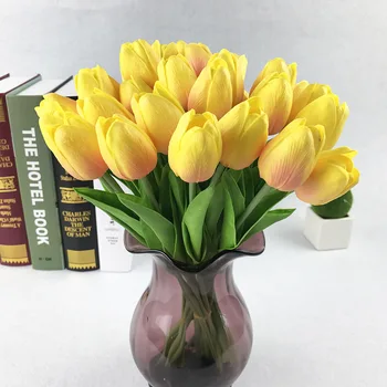 31pcs/veliko lažnih cvetovi Tulipanov Umetno Cvetje PU umetnega šopek Pravi dotik umetno cvetje za dekoracijo doma