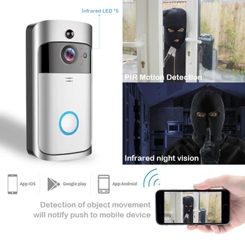 ZWN Smart Zvonec Kamera 720P Wifi Brezžični Klic Interkom Video-Oko za Apartma vrata zvonec Zvoni telefon Home Security Kamera