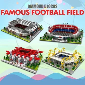 DIY 3D Gradnik Diamond Blocks Znane Arhitekture nogomet Nogomet Področju Nogometa Camp Nou Signal Lduna Park Otrok Igrače