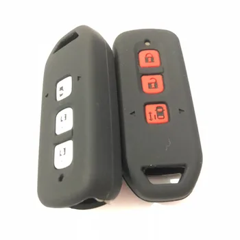 2pcs Black Smart Remote Key Stražar Kože Silikonski ovitek Primeru Za Honda NBOX NBOX po meri NBOX NOBENA N-WGN 3 Gumb Stranska Drsna Tipka