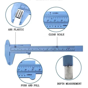 Plastični kaliper 0-150mm dvojno obsega mini wenwan vernier kaliper wenwan merjenje lesnoobdelovalnih kaliper za merjenje orodje