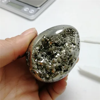 1 pc Vroče naravnih pyrite mineralni kamen priljubljena fool ' s gold crystal grozdov jajce za dekoracijo