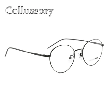 Ženske Moški Očala Okvirji Optičnih Očal Okrogle Kovinske Retro Vintage Recept Branje Računalnik Očala Posebej Lahka, Tanka