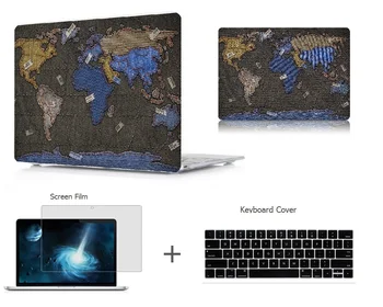 Novo Hardshell Primeru Težko +Zaslon Film +Tipkovnica Kože Cover za Apple MacBook Air 11 13 Pro 13 15 Retina 12 13 15 Dotik bar 13 15