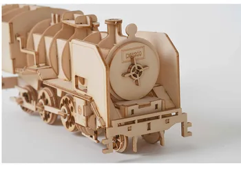 DIY Igrače Parna Lokomotiva Vlaka 3D Lesene Puzzle Igrača Skupščine Model Leseni Kompleti za Mizo Dekoracijo za Otroke Otroci