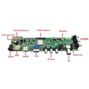 Komplet Za LTN173KT02-H01/LTN173KT02-T01 Signal krmilnik odbor WLED 40pin daljinsko DVB-T2 1600X900 VGA LED HDMI digitalni TV-LVDS USB