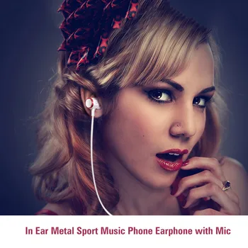 Kovinski Žične Slušalke HIFI Subwoofer Glasbo, Šport Čepkov z Mikrofonom za Samsung Huawei Xiaomi Pametni Telefon Cpmputer