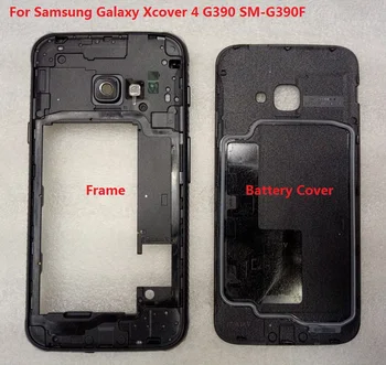 Za Samsung Galaxy Xcover 4 G390 SM-G390F Plošče LCD Okvir Šasije Sredini Objektiv Kamere Stekla Nazaj, Zadnji Pokrovček Baterije Strani Gumb