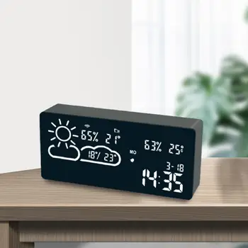 LED Digitalna Radio Budilka S Temperaturo In Vlažnost Ura APP WIFI Svetu Čas, Vremenske Napovedi, Temperature, Higrometer