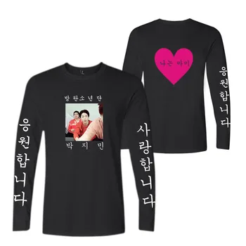 Kpop Bangtan Fantje T-shirt korejski abeceda tiskanja okoli casual moški in ženske dolg rokav T-shirt
