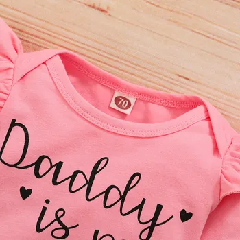 #50 Novorojenega Dojenčka Baby Dekle Pismo Bodysuit Vrhovi Tiskanje Hlače, Obleke +trakovi Bombaža, za Malčke Body Dolg Rokav Baby Oblači