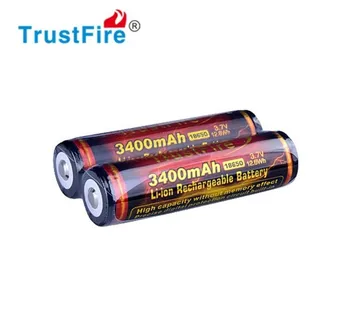 2pcs/veliko TrustFire 18650 3,7 V 3400mAh Visoko zmogljiva Li-ion Baterija za Polnjenje z Zaščiteno PCB za LED Svetilka Žaromet