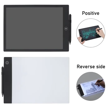 12 Centimetrov, Ultra-tanek 2 v 1 LED-Art Kopijo Odbor LCD Digitalni Ročno Pisanje, Risanje Pad Grafiko Tablet Zatemnitev Luči Polje