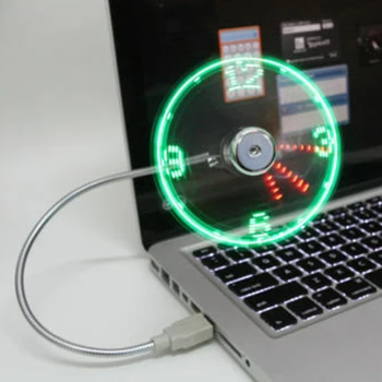 Ustvarjalne Mini USB Powered LED Ura Realnem Času, Prikaz Poletno Hlajenje Neon Ljubitelj Računalnika, Prenosnika Moči Banke USB Ventilator
