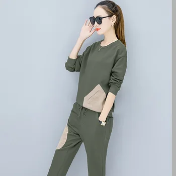 2020 Plus Velikost Dva Kosa Iz Vrhu In Hlače, Ženska Moda, Oblačila Jeseni Obleko Korejskem Slogu Trenirko Salon Obrabe Retro Obleko