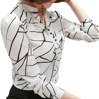 Šifon Moda Majice žensko Bluzo majica Dolg Rokav 2020 Blusa Urad Ženske Ženska Oblačila, Elegantno Camicetta Camicia Vrhovi