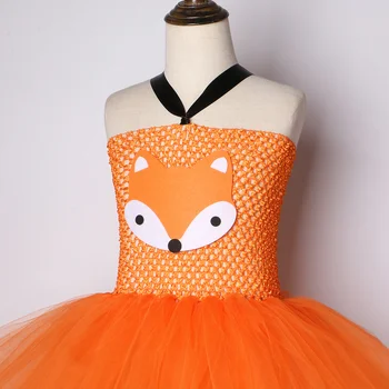 Oranžna Fox Dekleta TuTu Obleko Otrok Živali Kostum, Risanka Otroški Rojstni dan Obleke za Baby Dekleta Halloween Cosplay Kostume Srčkan