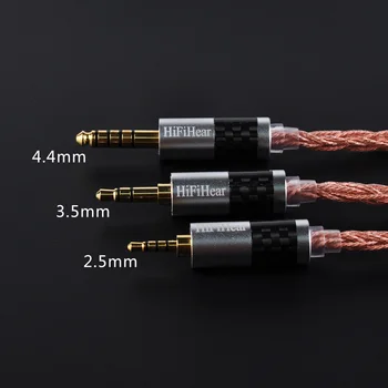 HiFiHear 8 Core Zlitine S Čisto Bakrenih kablov 2.5/3.5/4.4 mm Uravnoteženo Kabel Z MMCX/2pin Priključek Za AS10 ZS10 ZST C10 C16 CA4