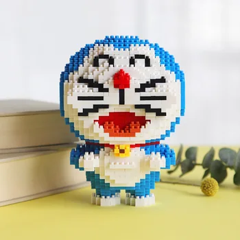 BOYU Anime Živali Doraemon Mačka Modra Robot Buildin Bloki DIY 3D Model Mini Diamond Blocks Stavbe Igrača za Fante, Otroci Darila