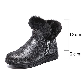 Zimski škornji ženske sequined Sneg škornji Ženske Zgostitev Plišastih žamet topli škornji so odporni na Obrabo, modni Ženski čevlji