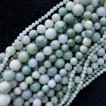 Naravni Resnično Zeleno Jadeit Jade Krog Izgubijo Kamen Biseri 4-12 mm Fit Nakit DIY Ogrlice ali Zapestnice 15