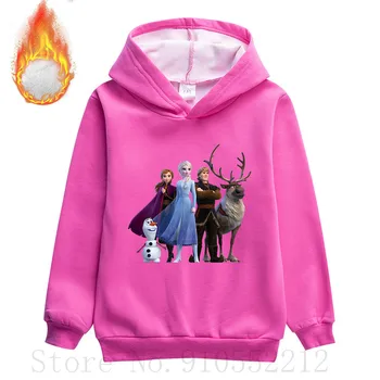 Dekleta Disney Sweatshirts Jeseni, Pozimi Baby Dolgo sleeved Plišastih Hooded Otroci Oblačila Dekliška Jopica Risanka Otrok Vrhovi