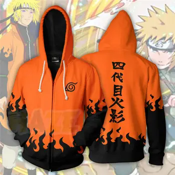 Anime Naruto Uzumaki Uchiha Itachi Hatake Kakashi Cosplay Zadrgo Hoodie Sweatershirt Unisex Odraslih Prisoten