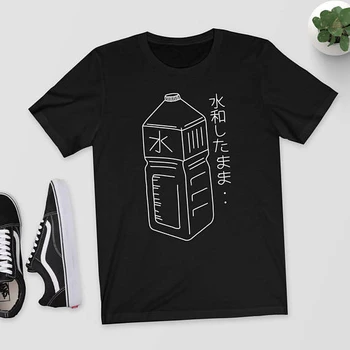 Japonski Steklenico Vode T-Shirt Ostanejo Hidrirani Graphic Tee Tumblr Estetske Unisex harajuku vrhovi 90. letih ženske goth majica tees - K307
