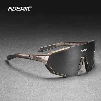 KDEAM Shatterproof TR90 Aktivno Polarizirana sončna Očala Moških Ultra-oprijem Gume Nos Večplastne Zrcalni Objektiv + Clear Leče KD0802