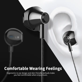 Langsdom Žične Slušalke Pol in-ear Slušalke za iPhone Stereo Hi-fi Slušalke z Mikrofonom za Xiaomi Samsung fone de ouvido Čepkov