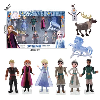 2020 Disney 9PCS Igrače, Zamrznjeno 2 Princesa Anna Elsa Kristoff Sven Olaf figuric Model Lutke Zbirka Božična Darila Otroci