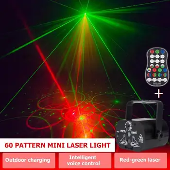Mini LED Laser Projektor lahki Prenosni 180 Stopinj Manual Vrtenja Club Party DJ Disco Fazi Luči Božič Disco Doma Luči