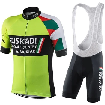 2020 Moških Kolo Set Pro Team Euskadi Kolesarjenje Jersey hlače, Hlače z Oprsnikom bo Ustrezala Ropa Ciclismo Kolesarska Oblačila MTB Gel Blazinico Hombre Kolesarski Komplet