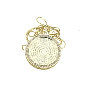 Nova zasnova zlata, bakrena ogrlica bela kubičnih cirkonij krog ogrlica verske ogrlica dame moda stranka nakit darilo