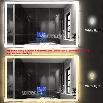 CTL305 Smart Kopalnica Ogledalo Sodobne Preprost Hotel Zaokrožen Vogal Zidu, vgrajen Zaslon na Dotik Led Luč Ogledalo 110V/220V (700*900 mm)