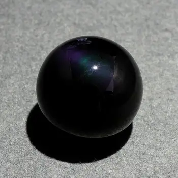 Naravni Črni Obsidian Flash Light Crystal Področju Zdravljenja Žogo Zaslon