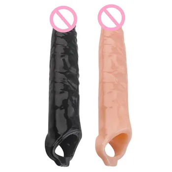 28 CM Večkratno uporabo Penis Rokav Extender Realističen Penis Kondom Silikonski Podaljšek Sex Igrača Za Moške Kurac Enlarger Kondom Tulec Zamudo
