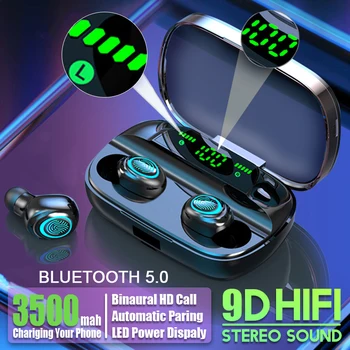 Lism Bluetooth Brezžične Slušalke z Mikrofonom 3500mah Vodotesne Slušalke HIFI Stereo šumov Slušalke Slušalka
