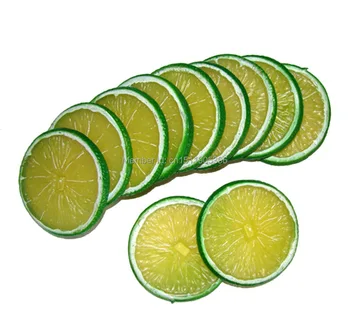 10pcs Veren Zelena Ponaredek Lemon Lime Rezina Okrasimo Umetno Sadje Umetno Hrano Dekor brezplačno dostavo 8 cm
