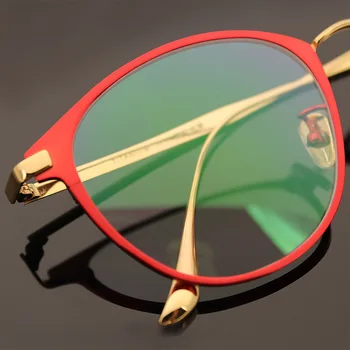 Čistega Titana Krog Žensk Optičnih Očal Ženska Očala Na Recept Gafas Oculos De Grau Kratkovidnost Okvir Očal