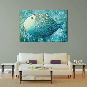 Ocean Fish Platno, Slikarstvo, Umetnost, Seascape Tiskanja in Plakat Slikarstvo Stenske Slike Cuadros Za Dnevna Soba Dekoracijo Doma Brez Okvirja