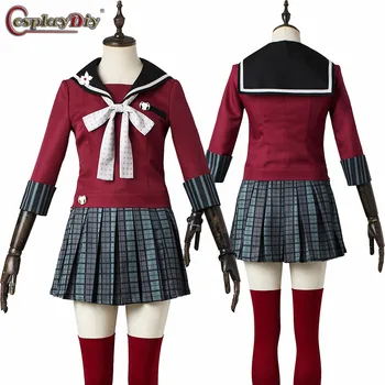 Cosplaydiy Danganronpa V3: Ubijanje Harmonijo cosplay Harukawa Maki kostum za dekleta krilo šolsko Uniformo Halloween meri